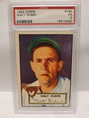 1952 Topps Walt Dubiel  PSA Graded  EX 5  Chicago Cubs #164  - Image 1 of 2