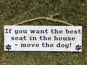 Letrero de placa de pared de madera para perro mejor asiento de la casa - Imagen 1 de 2