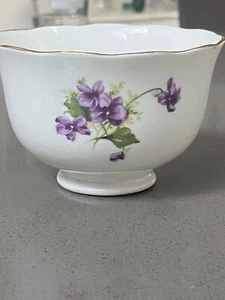 Radfords Bone China Sugar Cube Bowl Violets Pattern made in England - Picture 1 of 4