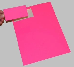Fluorescent Pink 4 x 2 inch Rectangular Labels 50 Sheets P4020 - Picture 1 of 6