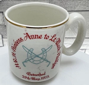 Vintage 1973 Princess Anne & Mark Phillips Betrothal Mug Wilson's Paignton Devon - Bild 1 von 6