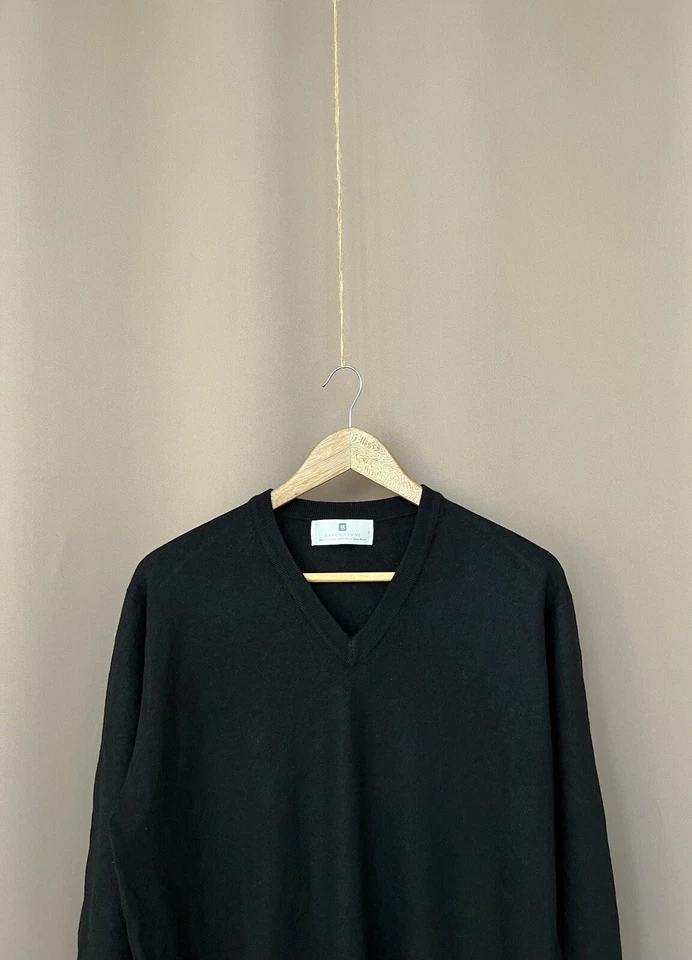 Suéter de Lana Ballantyne Mujer Jersey Cuello en V Negro Suéter Talla 50 Foto 1 de 4