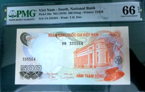 PMG 66EPQ-Viet Nam 1970 500 Dong 'V8 335564' GEM UNC Scarce-No US Addresses Send - Picture 1 of 2