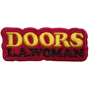THE DOORS Iron-On Patch: LA WOMAN TEXT LOGO ON RED (RED): Official Merch £pb - Imagen 1 de 13