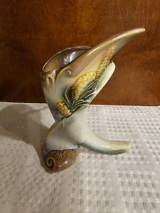 Rumpf Kiefer und Pergament Füllhorn Vase, braun und hellbraun, 5,5 B x 8" T - Bild 1 von 3