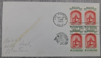 First Day Issue Los Angeles CA 1960 Mexican Independence Stamp Envelope Cover - Image 1 of 4