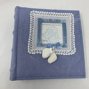 Baby Boy Keepsake Memory Photo Book New Holds Lock Of Hair - Imagen 1 de 7