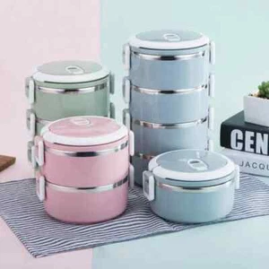 Lunch Box Acciaio Inox Termico Bento Box Multiuso Antiperdite Portatile - Foto 1 di 27