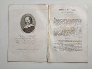 1818 Ortolani Ritratto/Bio Pietro Novelli Raffaello di Sicilia Pittore, Monreale - Picture 1 of 1