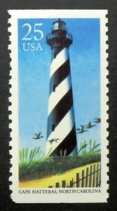2471 MNH 1990 25c Cape Hatteras Carolina East Coast Lighthouses marine safety - Picture 1 of 1