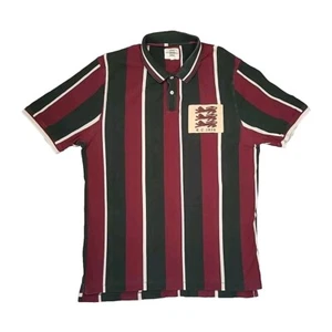 Kent & Curwen Rugby Polo Shirt Jersey Three Lions Striped England Beckham XL - Picture 1 of 17