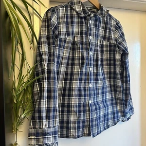 APC Navy Blue Checked Cotton Shirt Medium - Picture 1 of 5