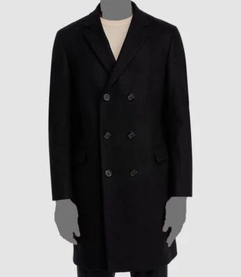 Chaqueta Abrigo Bloomingdale's Para Hombre Negra Ajuste Regular Doble Pecho Talla 46R Foto 1 de 3