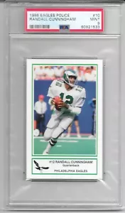 1986 Philadelphia Eagles Police Randall Cunningham PSA 9 TRUE RC #10 RARER TOPPS - Picture 1 of 1
