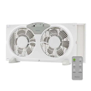 Holmes 9”3-Speed Twin-Blade Reversible Airflow Digital Window Fan with Remote - Picture 1 of 8