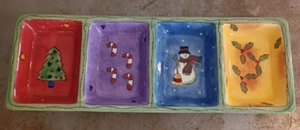 Piatto da portata The Sweet Shoppe Christmas di Sango Sue con zipkin 4 sezioni - Foto 1 di 16
