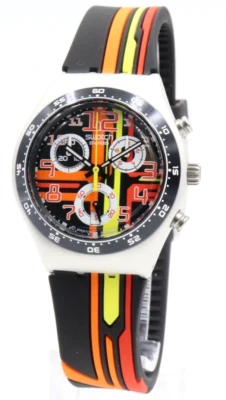 New Swatch Irony Chrono Sign Out Silicone Date Women Watch 36mm YMS4009 $180 - Image 1 of 4