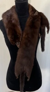 Vintage Scarf made of natural Brown Mink fur, 48 in - Picture 1 of 15