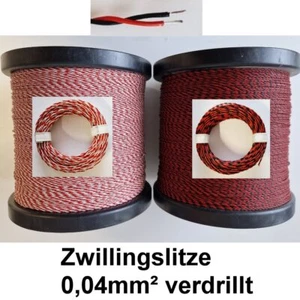 LiYz Kabel 0,04mm² Rot Weiß Schwarz Zwillingslitze verdrillt länge wählbar - Picture 1 of 3