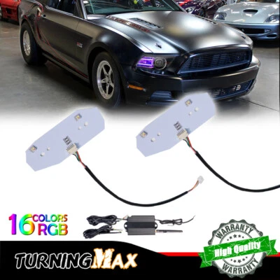 Para Mustang RGBW DRL Placa LED 13-14 Ford Mustang DRL APLICACIÓN LED Inalámbrica Bluetooth Foto 1 de 4