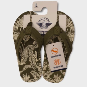 Docker's Premium Kids Palm Print Green Sandals L 2/3 - Picture 1 of 10