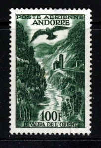 ANDORRA (French) 1955 100 Fr. Deep Green AIR MAIL SG F163 MINT - Picture 1 of 2
