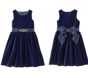 NWT GYMBOREE HOLIDAY SHINE NAVY GEM VELVETEEN DRESSY DRESS SIZE 5 - Picture 1 of 5