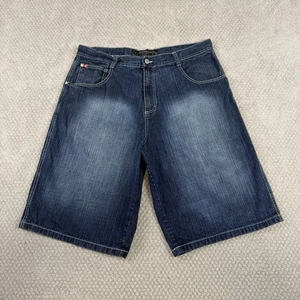 Vtg Y2K SouthPole Men’s Denim Jorts Shorts Sz 40 (Fit 38) 14” Inseam Wide Baggy - Picture 1 of 9
