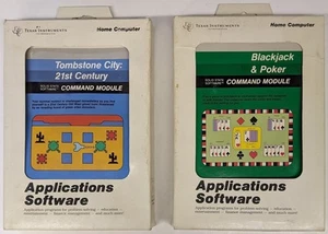 2 Game lot TI 99/4A Texas Instrument Tombstone City 21st Century Blackjack Poker - Picture 1 of 8