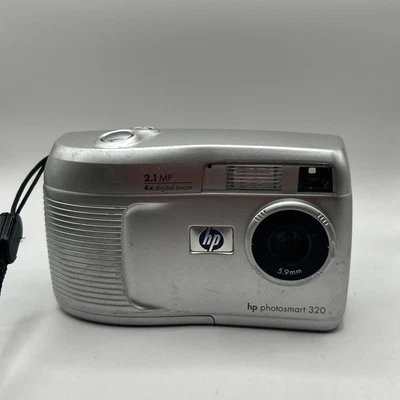 Tested Works Silver HP Photosmart 320 Digital Camera Only No Accessories Q2180A - Image 1 of 3