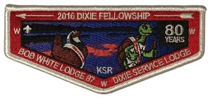 Bob White Lodge 87 Georgia-Carolina Council GA 2016 Dixie Flap WHT Bdr - Imagen 1 de 2