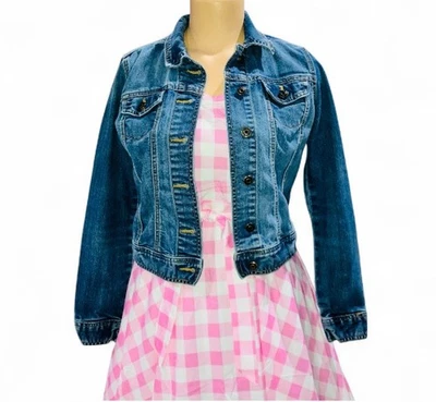 GAP Factory Jean Jacket Womens Trucker Blue Denim Stretch Cotton Y2K VTG Sz S - Image 1 of 4