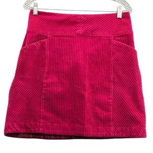 Maeve Anthropologie Hot Pink Corduroy With Pockets Mini Skirt Women 6 - Picture 1 of 6