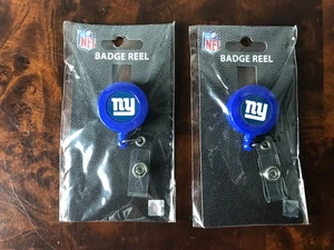 New York Giants Retractable Badge Reel ID Holders (2 pcs) - NWT NFL - Picture 1 of 1