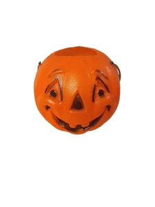 Vintage General Foam Halloween Blow Mold Pumpkin Bucket.  6"   Very Rare Style  - Picture 1 of 5