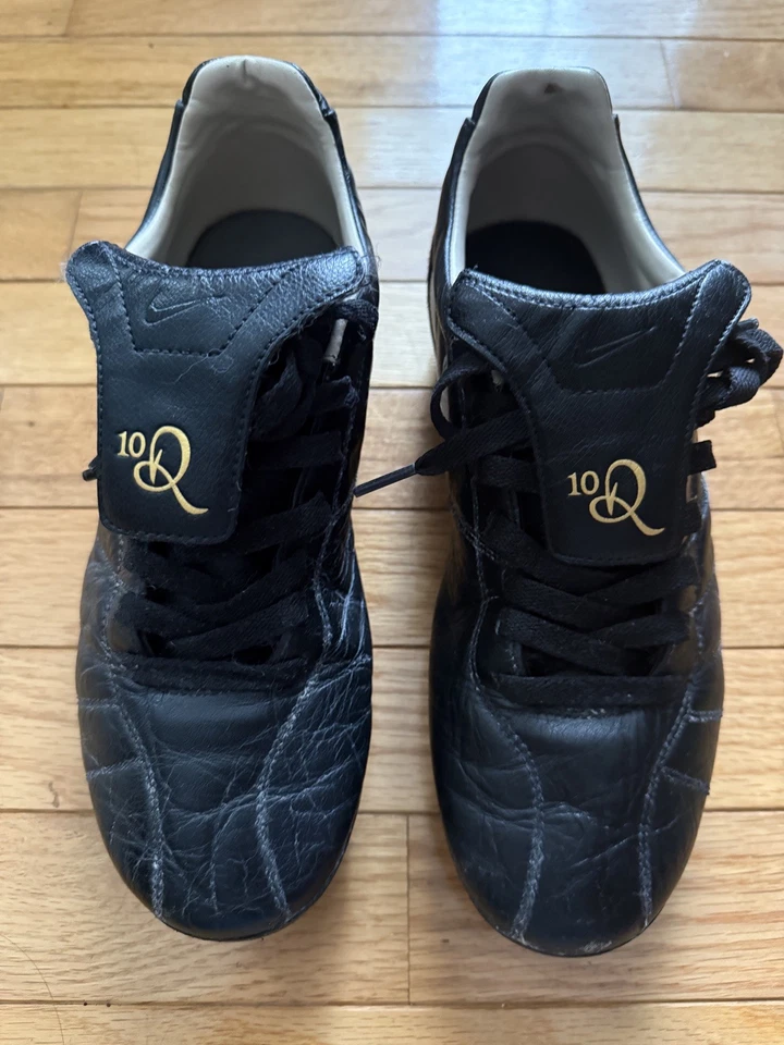 Vintage 2006 Nike Tiempo Guri R10 FG Ronaldinho Black Leather 315286-027  - Image 1 of 4