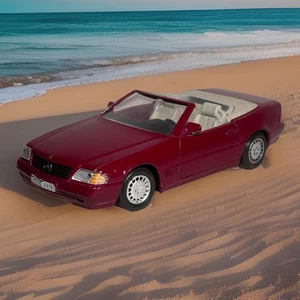 MERCEDES 500 SL CONVERTIBLE - GUILOY DIE CAST 1:24 RED - Picture 1 of 7