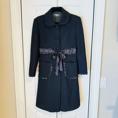 Monnalisa Chic Niñas Princesa Abrigo Lana Talla 12 Edades 10/12 De Colección Hecho en Italia Foto 1 de 4