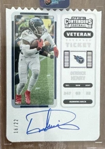 2022 Panini Contenders Derrick Henry Veteran Ticket Stub /22 on card Titans - Bild 1 von 2