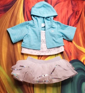 Build a Bear Azul Copo de Nieve Camisa Con Capucha Conjunto Ropa de Peluche Tul Falda 27G - Imagen 1 de 2