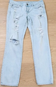 American Eagle helle Waschung Damenjeans 10 Skinny blau distressed Stretch 32 x 30 - Bild 1 von 13