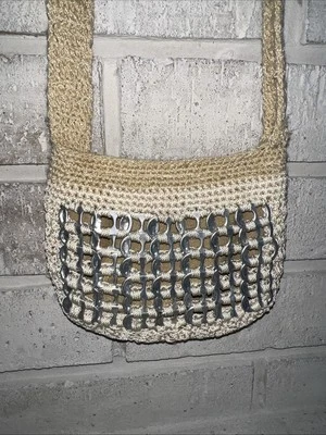 Bolso Bandolera Bolso Bandolera Hecho a Mano Aluminio Lata de Soda Tirar con Pestaña Foto 1 de 4