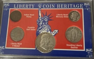 Liberty heritage Franklin half dollar standing quarter mercury dime indian cent - Picture 1 of 2
