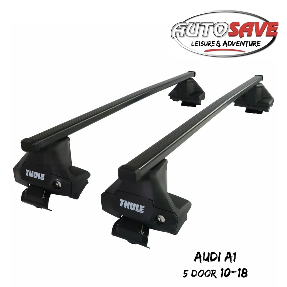 Juego de barras de techo Thule Steel SquareBar Evo para adaptarse a Audi A1 5 puertas 10-18 bloqueables Foto 1 de 1