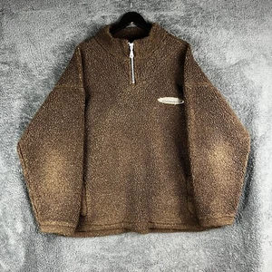 Headhunter Boardwear 1/4 Zip Fleece Jumper Pullover Brown Mens XL Surfwear 90s - Picture 1 of 15
