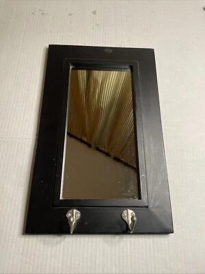 Porta llaves con ganchos gancho para abrigo de pasillo espejo con marco negro Foto 1 de 4