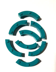 Lego(R) - Stein/Brick -dunkel-türkis - 4x4 Rundbrick mit 3 Noppen - 8 St. - neu - Bild 1 von 2