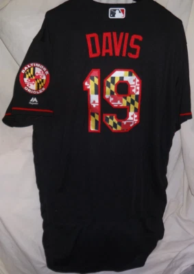 Camiseta de béisbol 2018 Baltimore Orioles Chris Davis emitida por el equipo de Maryland MLB 50 Foto 1 de 4