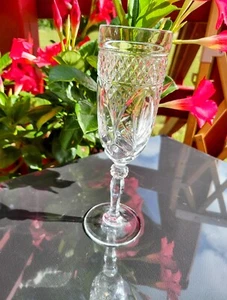 Cristal D’Arques Antique Clear Cut Champagne Glass Knob Stem 8" Tall~Quantities - Picture 1 of 15