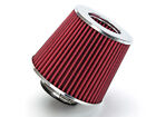 RED 2.5" Inlet 63mm Cold Air Intake Cone Dry Type Universal Filter For GM